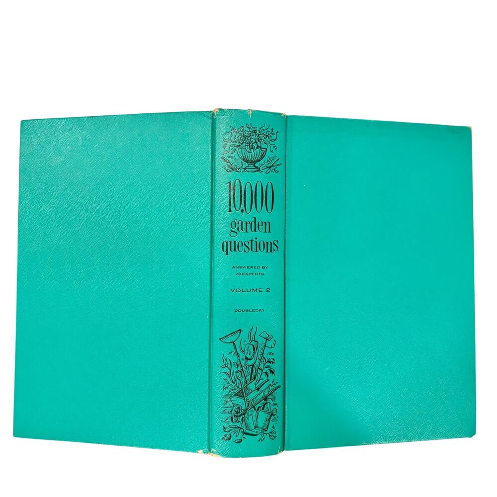 Vintage 10,000 Garden Questions Volume 2 Hardcover Book Blue Teal Collectible